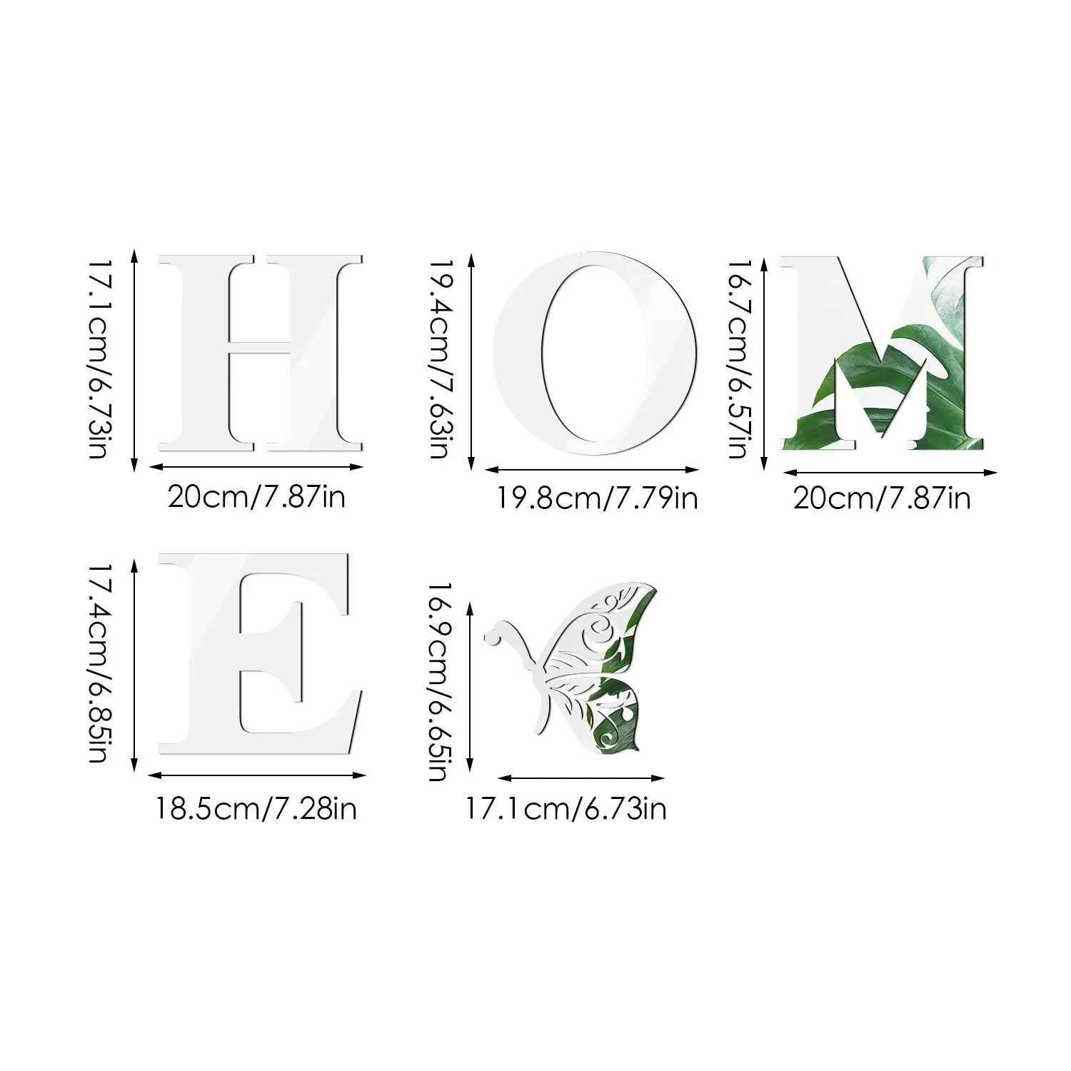 Home Logo 3D Mirror selver Wall Sticker